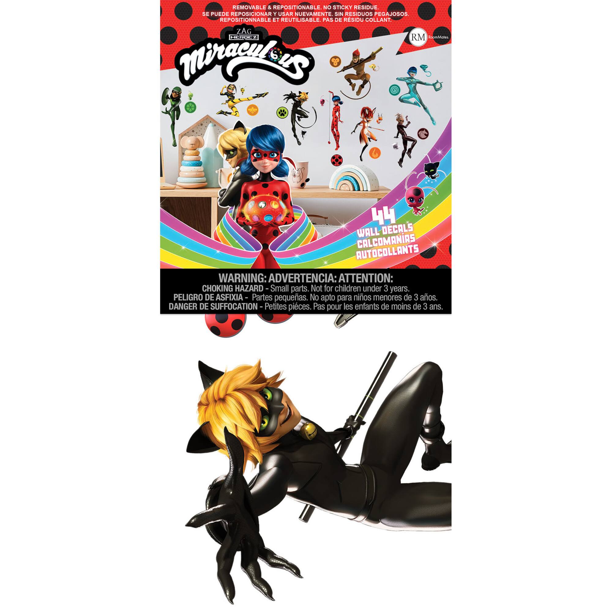 RoomMates Miraculous: Tales Of Ladybug and Cat Noir Peel & Stick Wall Decals
